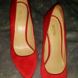Michael Kors Dorothy Flex pointed-toe pumps in red suede